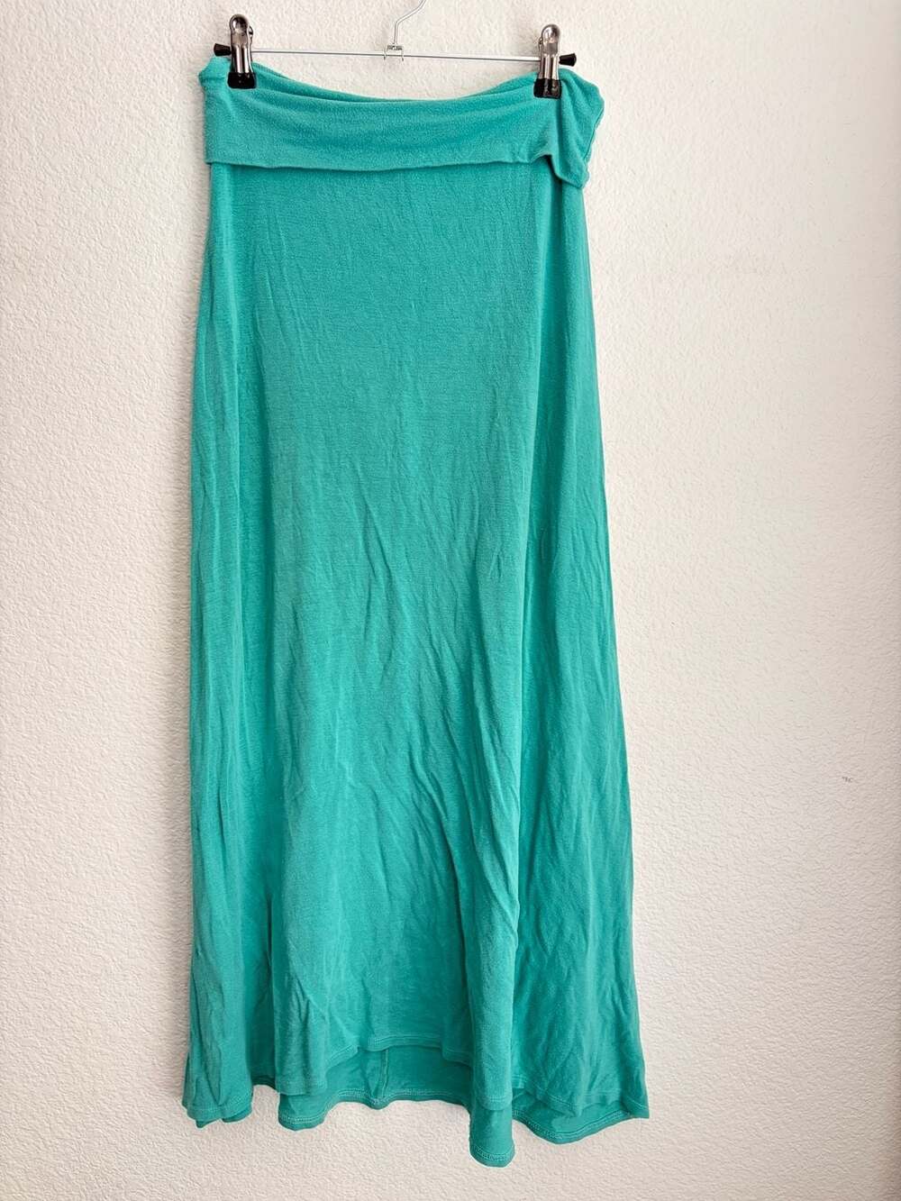 Charlotte Russe Women's Teal Foldable Waist Maxi Skirt Size M